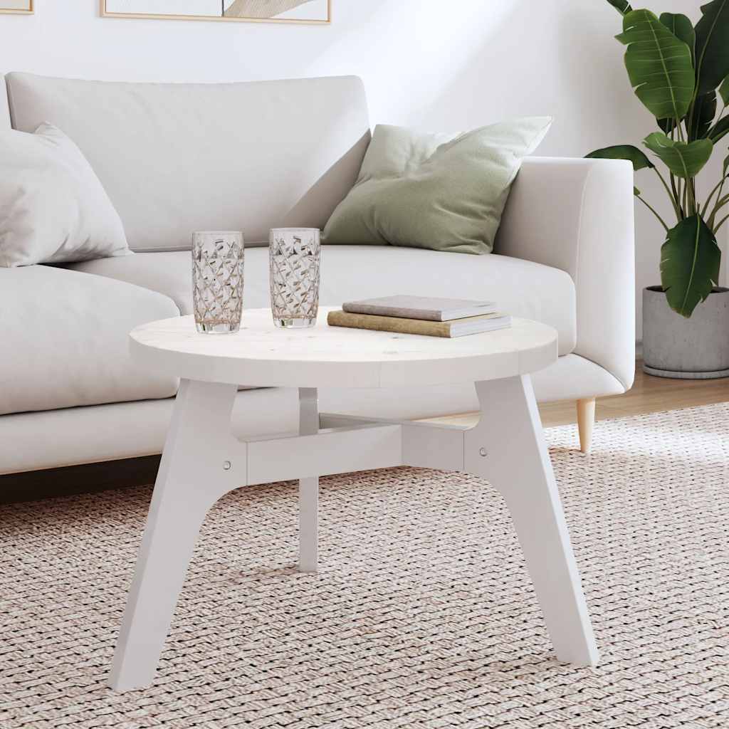 vidaXL Pöytälevy pyöreä valkoinen Ø60x3 cm täysi mänty