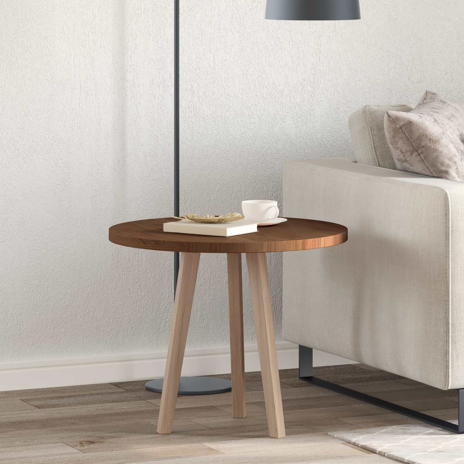 vidaXL Pöytälevy Ø 60 x 2,5 cm Pyöreä Mäntypuu Tumma ruskea