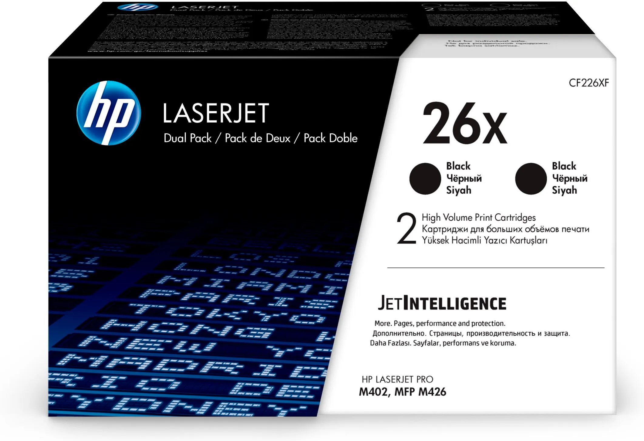 HP 26X-laservärikasettipakkaus, musta, 2 kpl