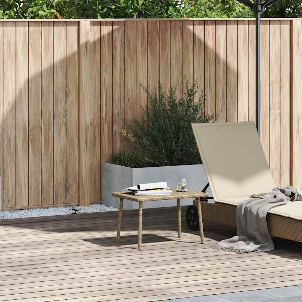 vidaXL Garden sohvapöytä suorakaiteen muotoinen beige polyrottinki
